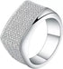 Micro Pave 18K White Gold Plated Iced Multi Row Cubic Zirconia Men Women Ring